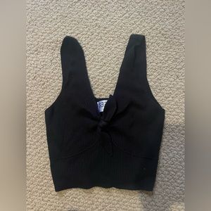Seek Black Tank with Tie in Front